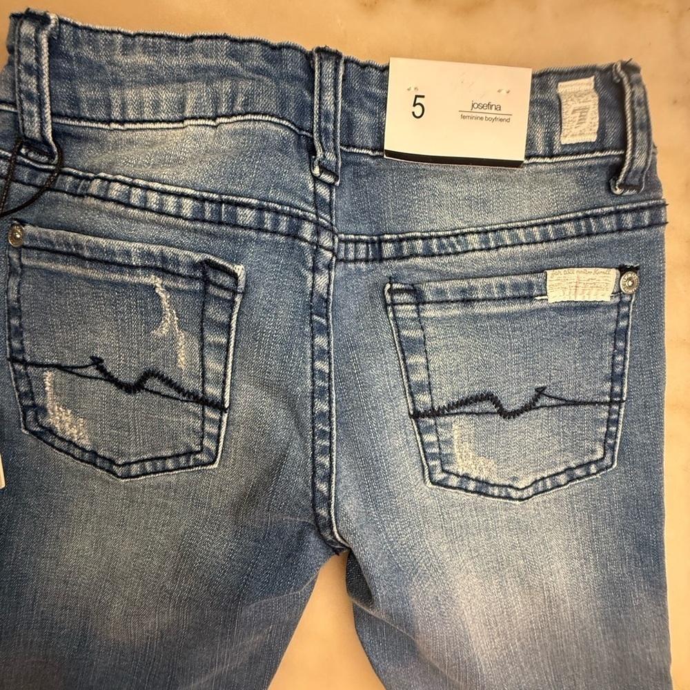 NWT 7 for all mankind Josefina skinny boyfriend blue jeans girls size 5 - Picture 4 of 11